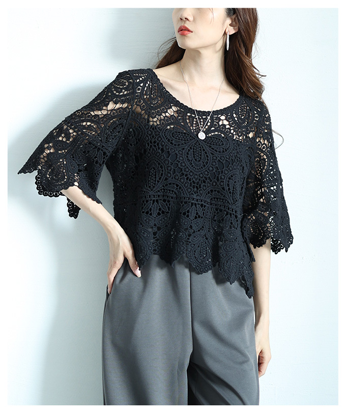 新作入荷♡大人レディ　ブルベ♪美人度アップ♪エレガント　レディースコーデ売り Sawa a la mode レディース トップス カットソー ブラック