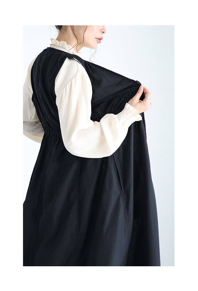 Sawa a la mode レディース アウター ベスト ジレ ワンピース 黒