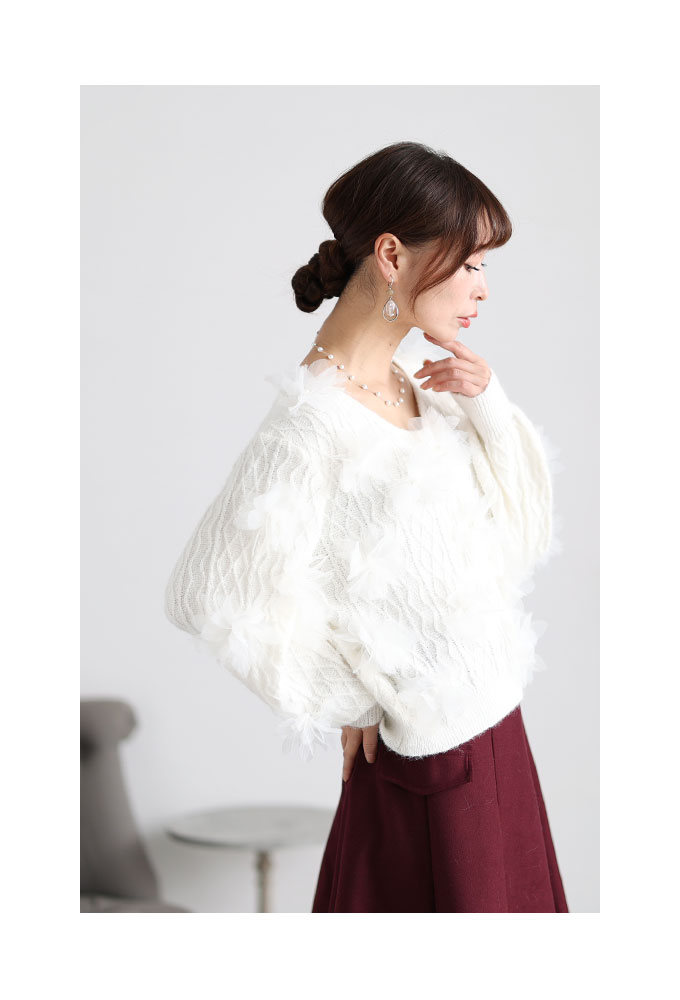 Sawa a la mode レディース トップス ニット セーター ピンク 白