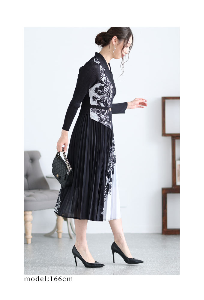 Sawa a la mode レディース ワンピース 黒 ブラック 茶 ブラウン