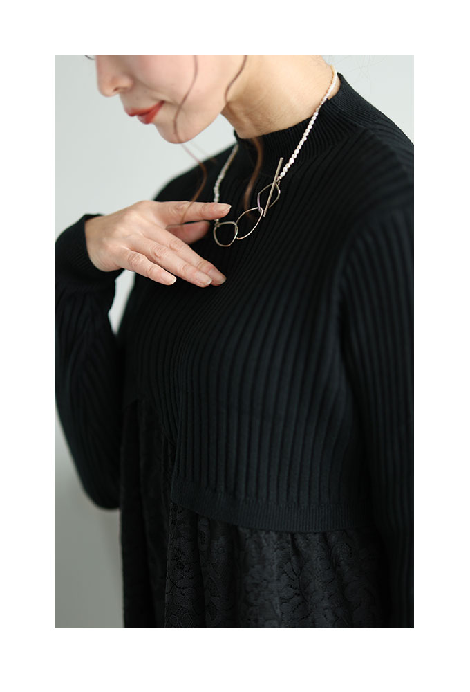 Sawa a la mode レディース ワンピース ニット 黒 ブラック Sawa a la mode レディース ワンピース ニット 黒 ブラック