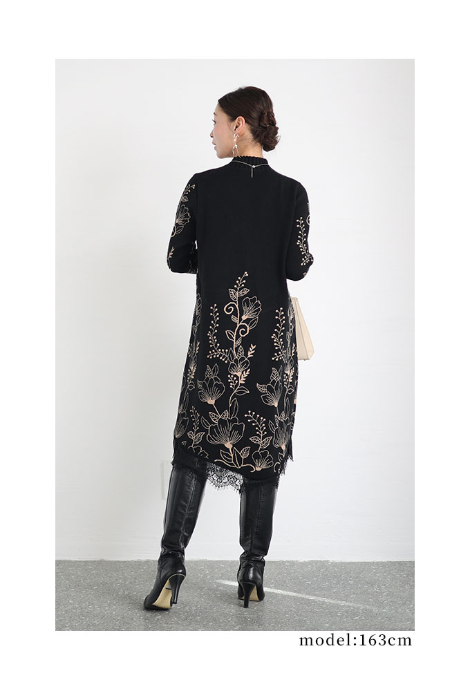 Sawa a la mode レディース ワンピース ニット 黒 ブラック