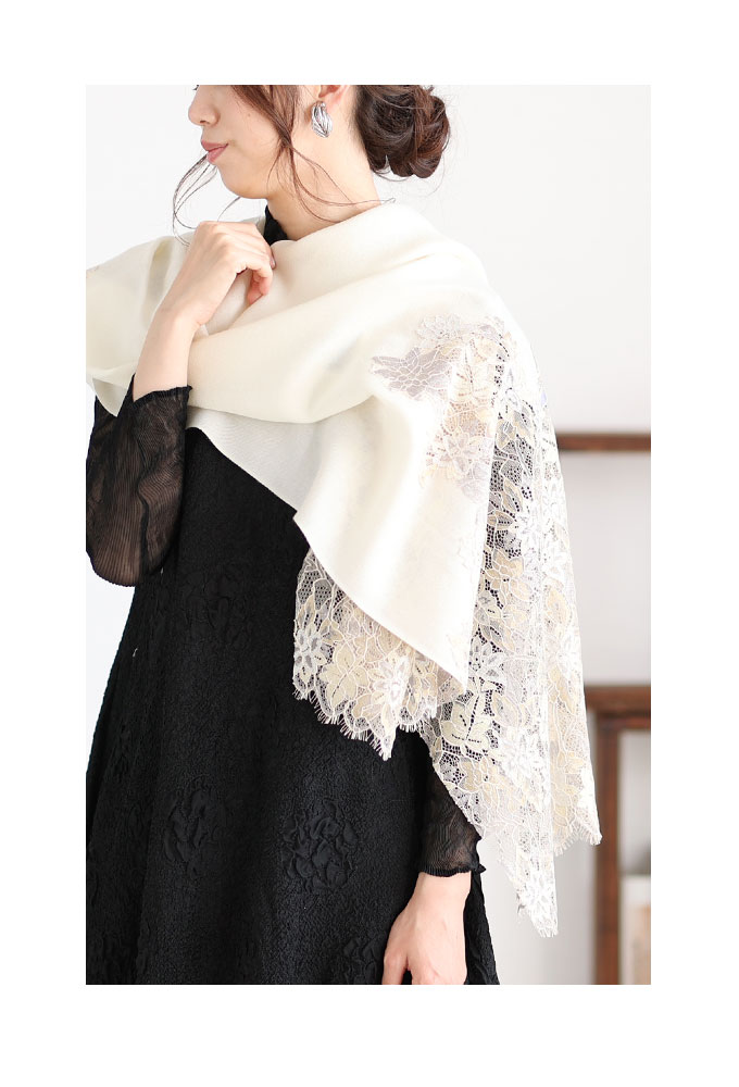 Sawa a la mode レディース 小物 ストール マフラー 白 ホワイト