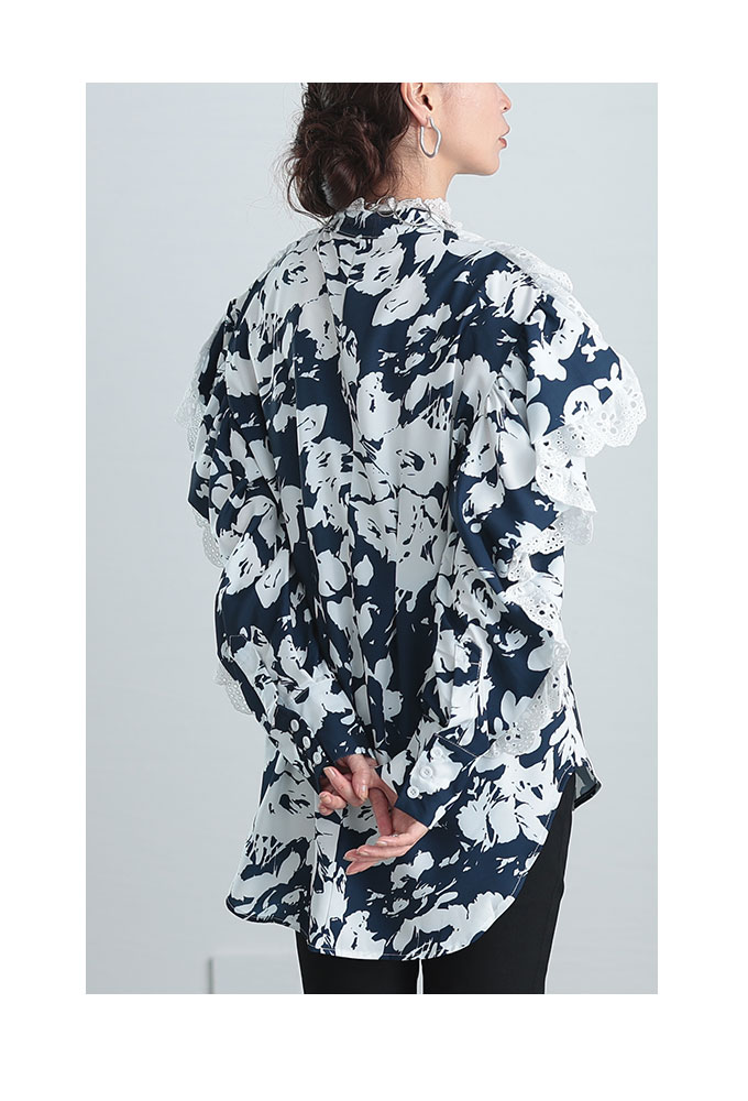 Sawa a la mode レディース トップス ブラウス シャツ ブルー 青 Sawa a la mode レディース トップス ブラウス シャツ ブルー 青