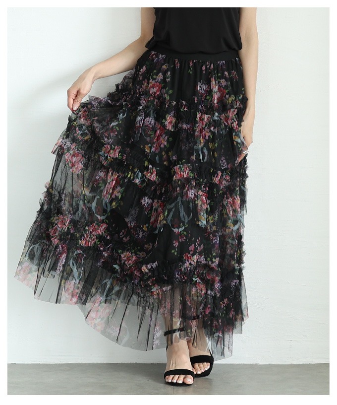 Sawa a la mode フラワーモチーフスカート‼️新品‼️ サワアラモード Sawa a la mode レディーススカート マキシ