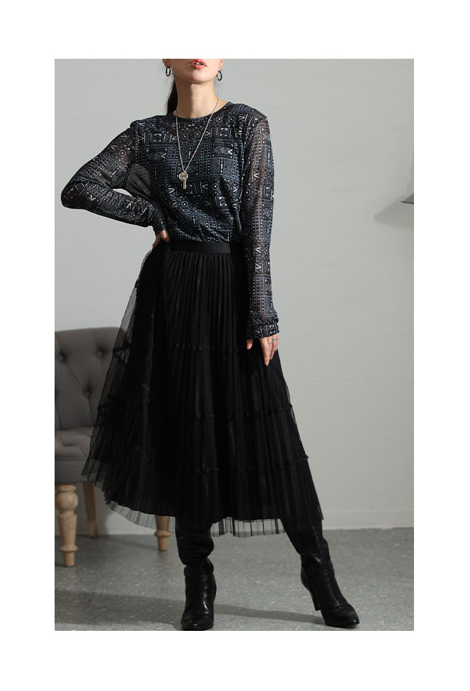 Sawa a la mode レディース トップス カットソー 長袖 透け感