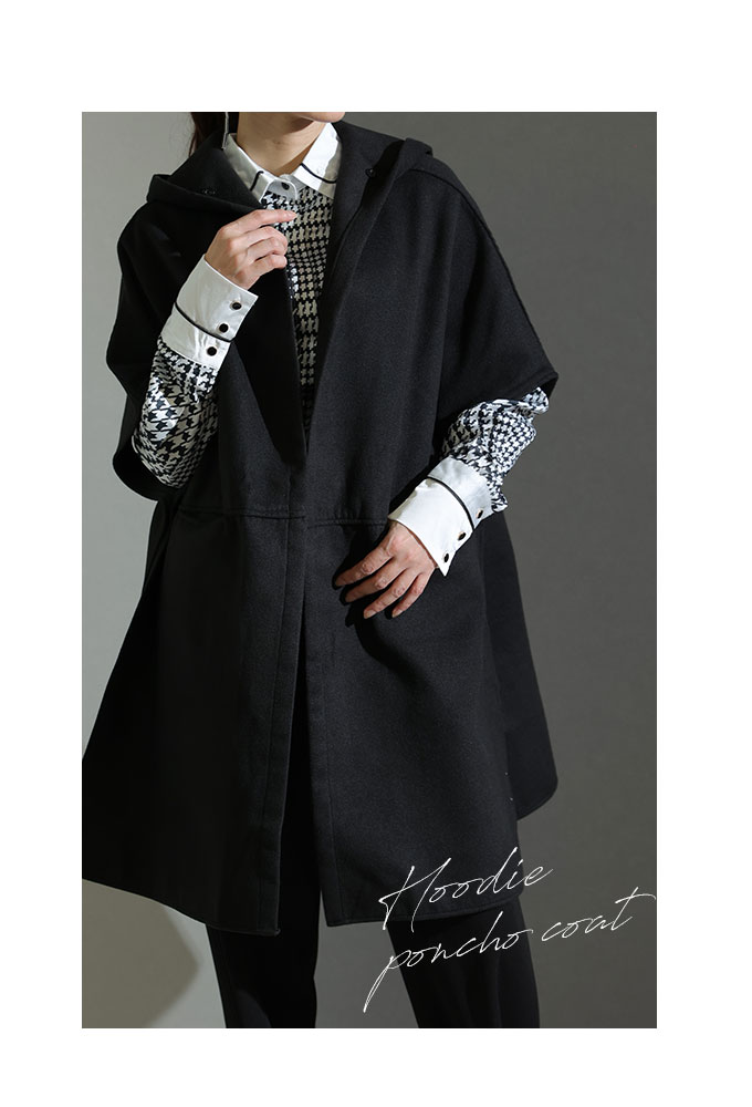 Sawa a la mode レディース コート ポンチョ アウター フード付 Sawa a la mode レディース コート ポンチョ アウター フード付