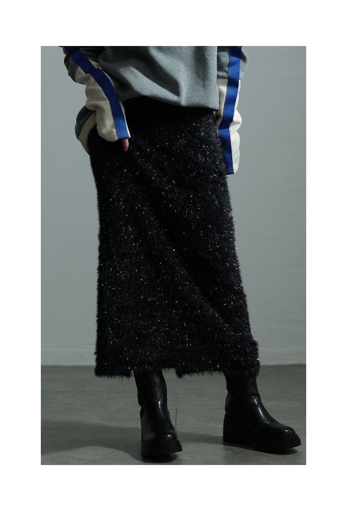 Sawa a la mode（サワアラモード） スカート レディース ラメ フェザー