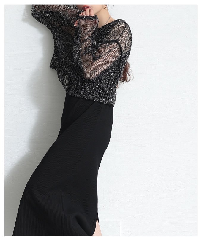 Sawa a la mode レディース トップス カットソー メッシュ 重ね