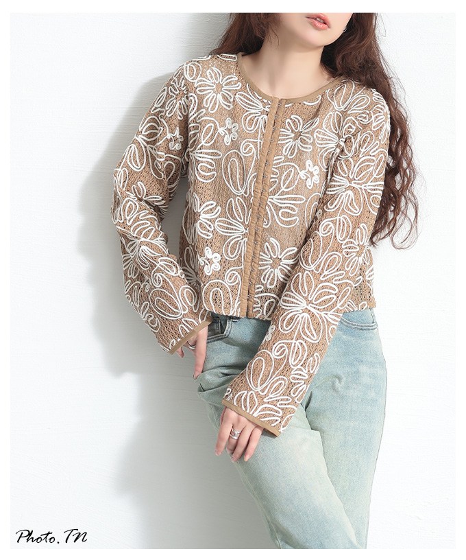 Sawa a la mode レディース トップス カーディガン 花柄 コード