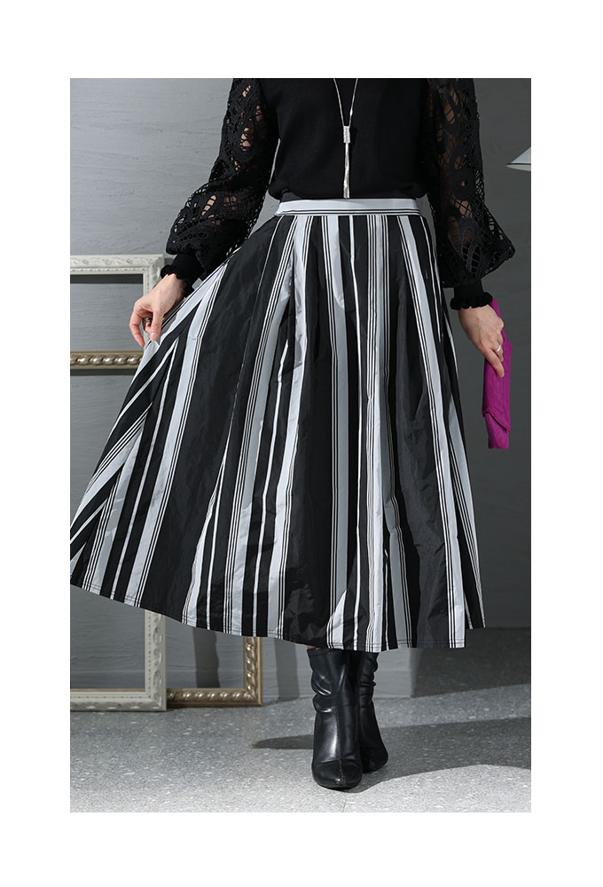 Sawa a la mode スカート レディース ミモレ フレア ゴム