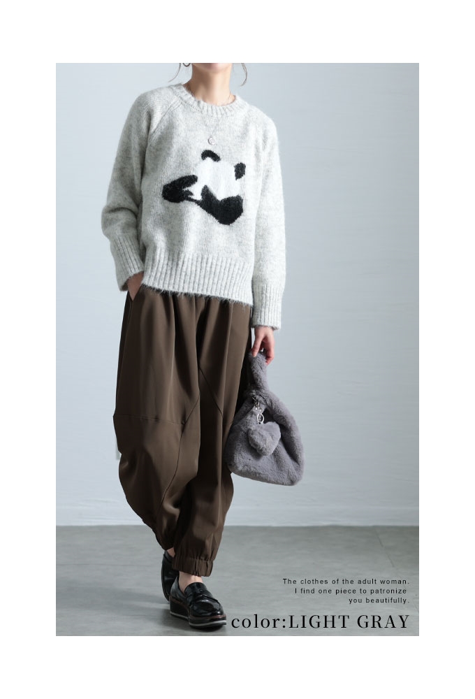 Sawa a la mode レディース トップス ニット パンダ柄 セーター