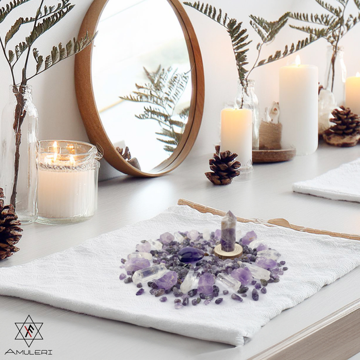 開運 グッズ 天然石 パワーストーンセット クリスタルグリッド