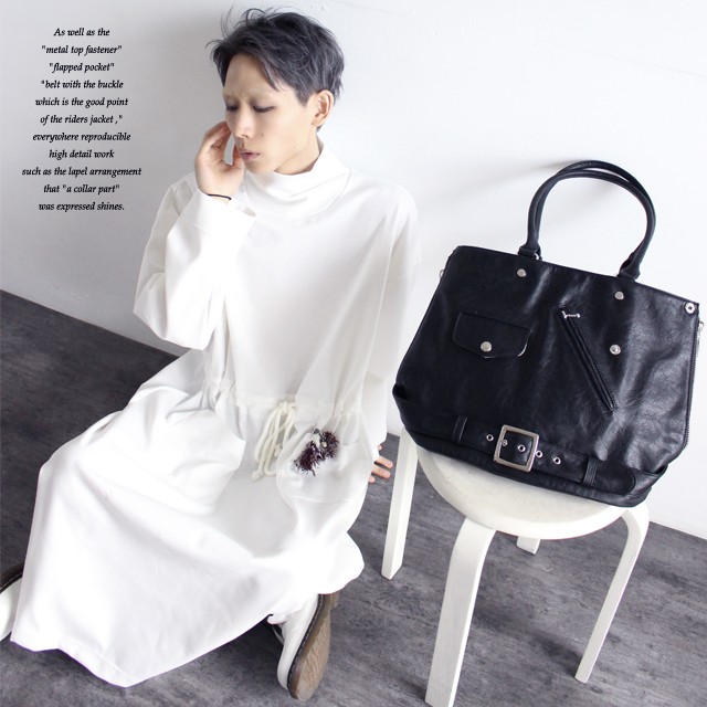 ボストンバッグ トートバッグ メンズ ショルダーバッグ フェイクレザー おしゃれ モード系 ブラック 黒 個性的 かばん 鞄 中性的 ユニセックス レディース 1st Step Com