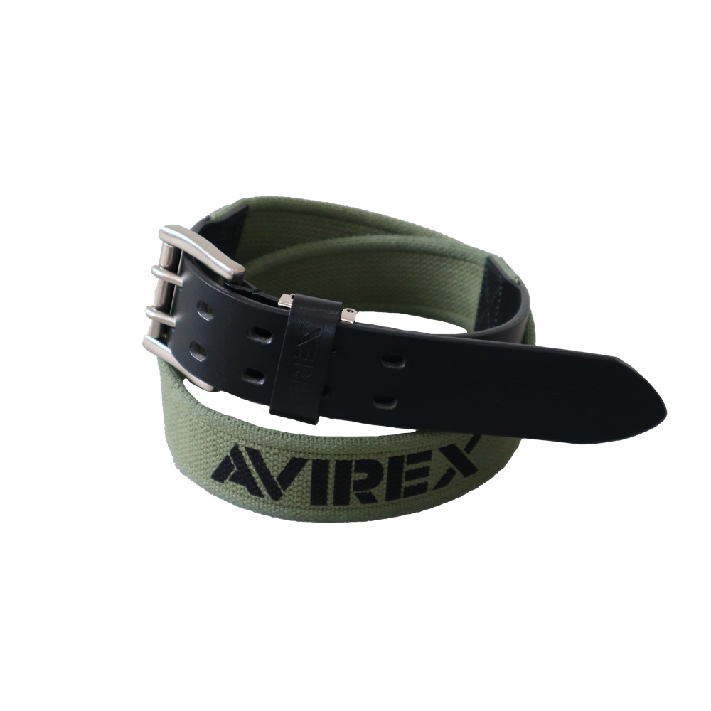 AVIREX（アヴィレックス） アビレックス ベルト 牛革×綿 ダブルピン