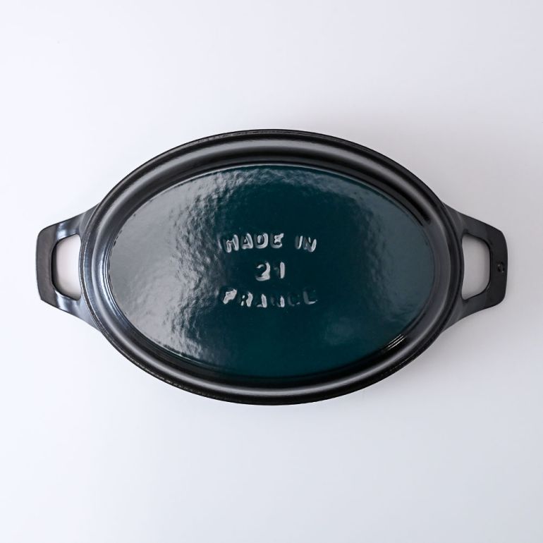 ストウブ フライパン オーバル スタッカブルディッシュ 21cm 鋳物 ホーロー 調理器具 ブラック 1302123 (40509-391-0)