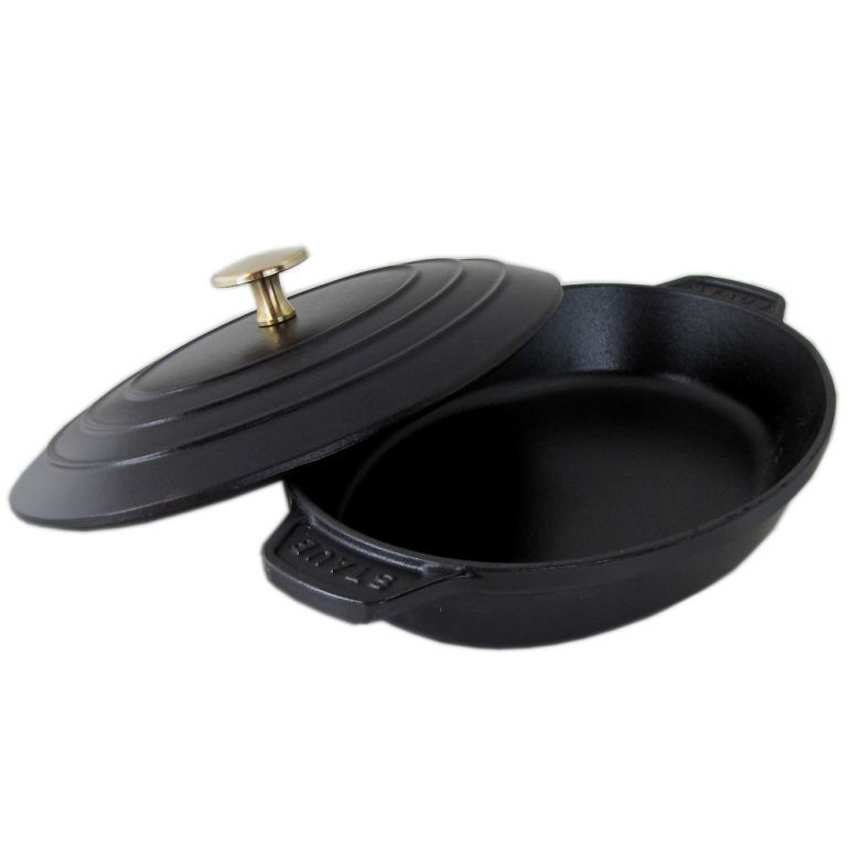 Staub（ストウブ） 鍋 オーバルホットプレート ラウンド 23cm ブラック