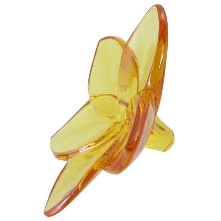 バカラ クリスタルフィギュア ブルーム ゴールド 9cm バカラ（Baccarat） クリスタルフィギュア ブルーム アンバー 9cm