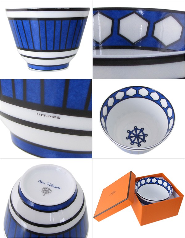 新品♡エルメス ブルーダイユール ラージボウル No.3 エルメス Hermes ブルーダイユール ラージボウル 10.5cm BLEUS D