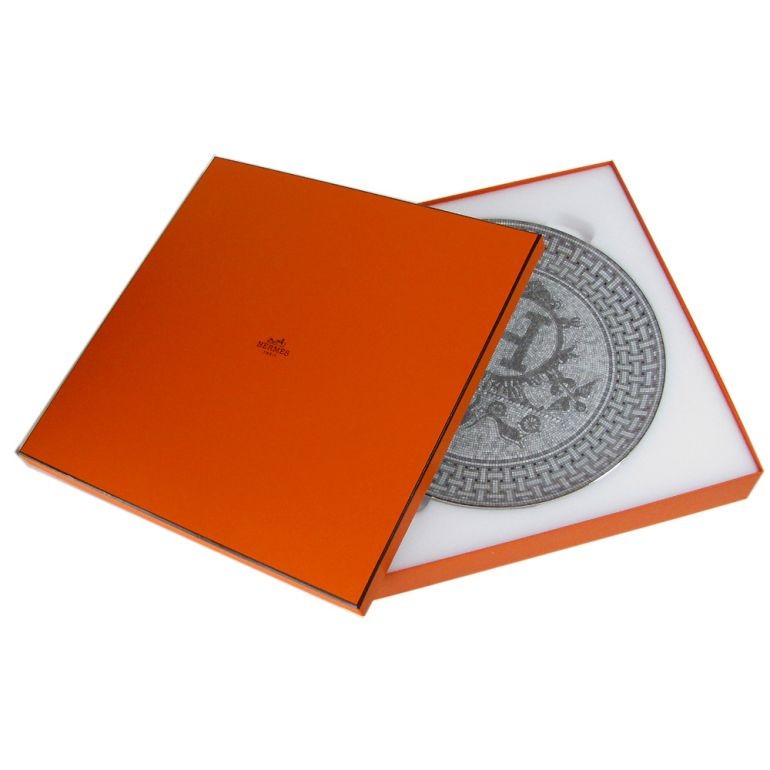HERMES エルメス モザイク タルトプラッター プラチナ 035022P