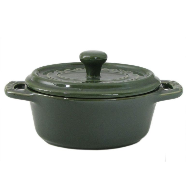 Staub（ストウブ） ミニココット オーバル 鍋 セラミック 11cm バジル