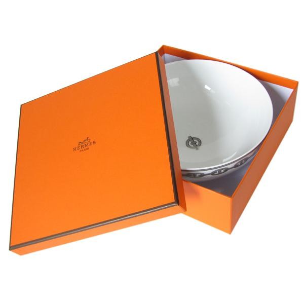 エルメス　シューヌダンクル　サラダボウル HERMES（エルメス） シェーヌダンクルプラチナ 004136P 19.5cm ボウル