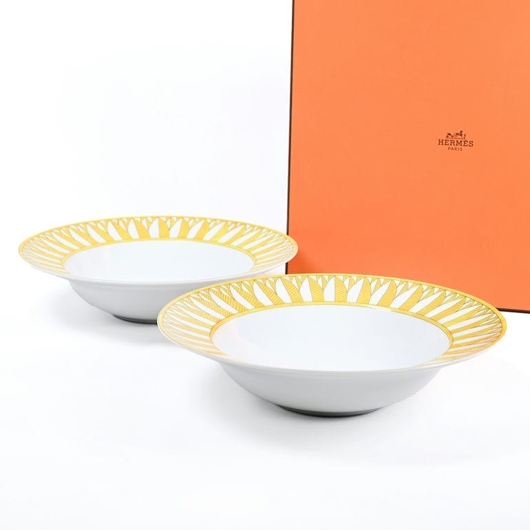 HERMES（エルメス） パスタプレート ペア 24cm ソレイユ ドゥ 046014P2