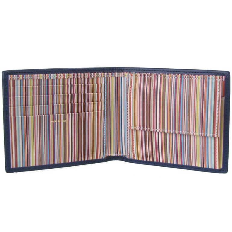 超目玉 二つ折り財布 ポールスミス 折財布 ウォレット Smith Paul メンズ 名入れ可有料 Italy In Made 48 Amulti 43 マルチカラー ネイビー Navy 財布 Www Reinnec Cl