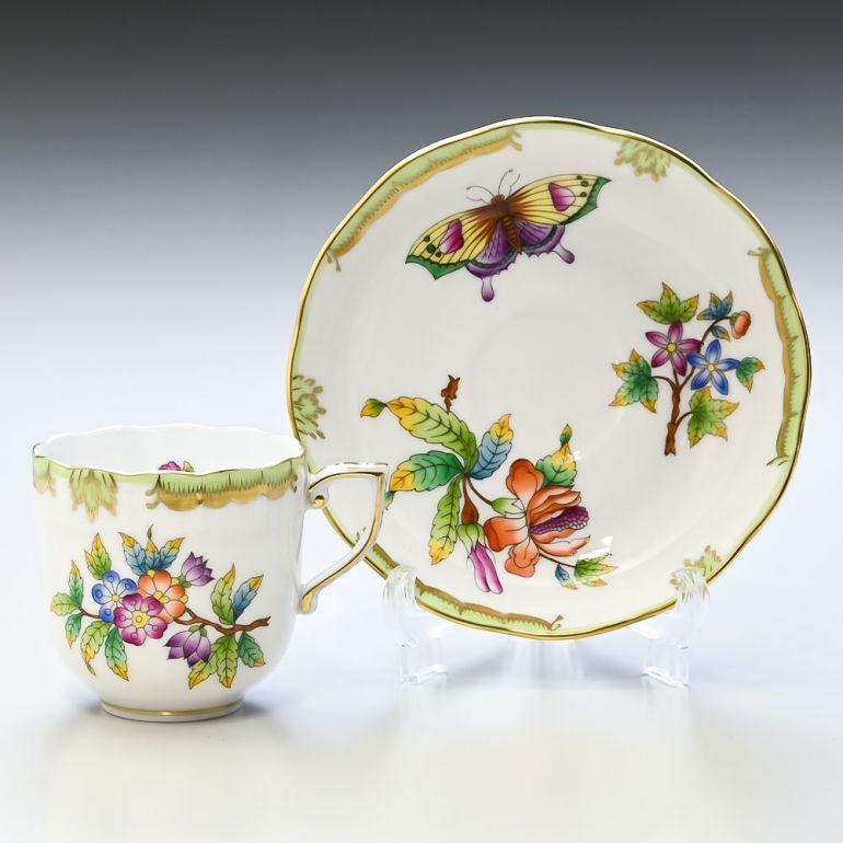 ヘレンド（HEREND） モカカップ&ソーサー ペア 2個セット ヴィクトリア