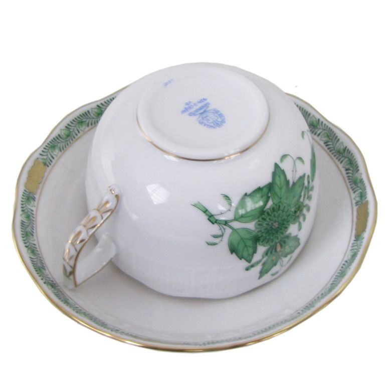 ヘレンド（HEREND） ティーカップ＆ソーサー アポニーグリーン 洋食器