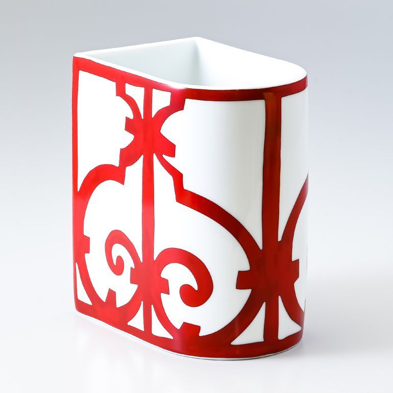 HERMES エルメス ガダルキヴィール レッド フラワーベース 花瓶