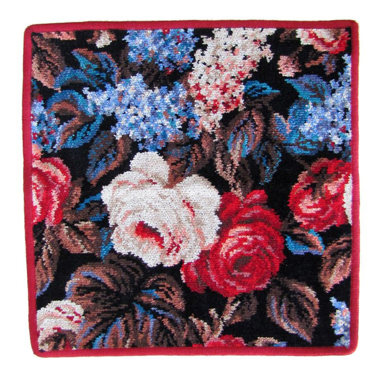 美品 FEILER フェイラー バンブー取手 布生地花柄日傘 ブラック 楽天