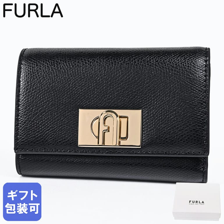 【新品】フルラ 3つ折り財布 Dafne ミニ財布 折り財布 ブラック FURLA☆Dafne ダフネシリーズ 三つ折り財布☆送料込 (FURLA/折りたたみ