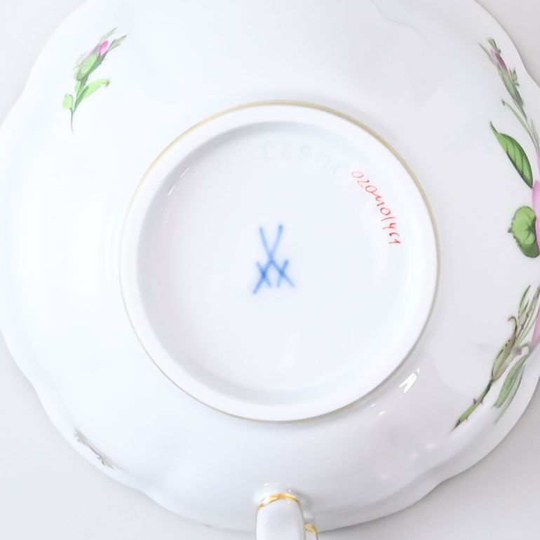 マイセン ピンクローズ ピンクの薔薇 ティーカップ＆ソーサー 150cc