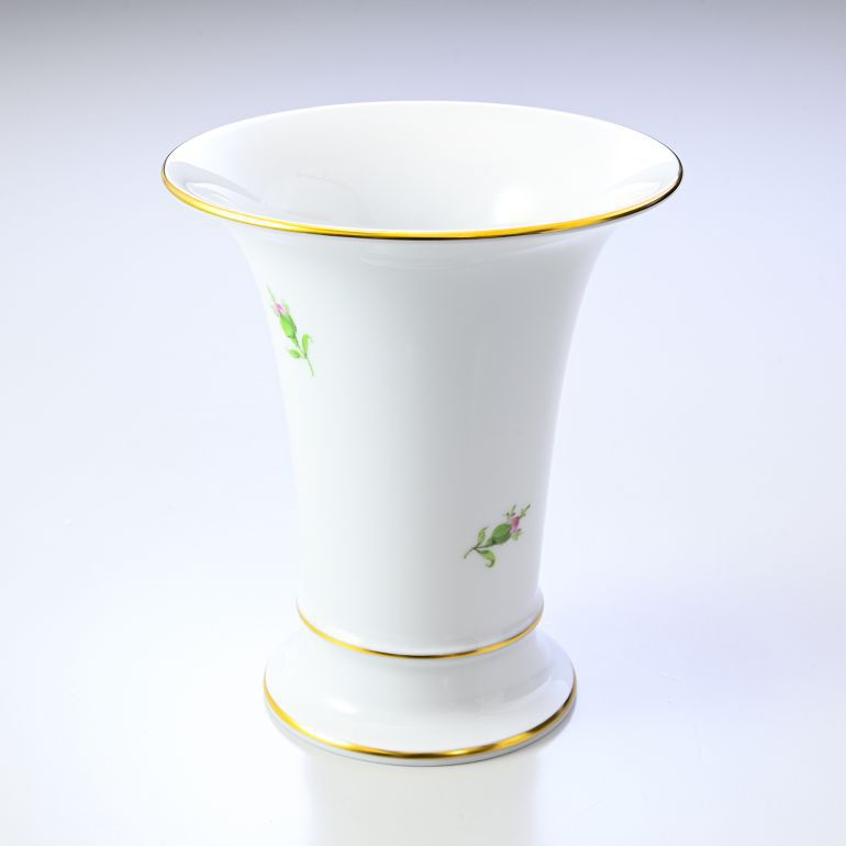 マイセン ピンクローズ ピンクの薔薇 花瓶 ベース 16cm Meissen 020110