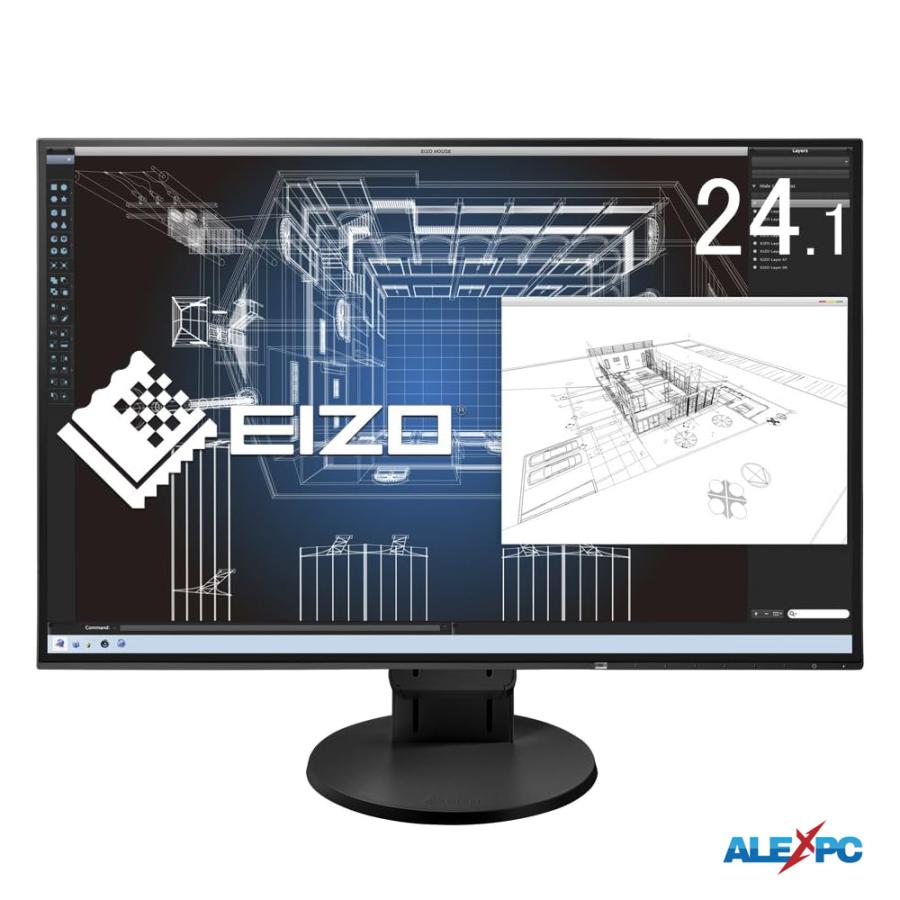 中古 EIZO FlexScan EV2456-BK 24.1型 カラー液晶モニター フレームレス/1920x1200/IPS/5m/ノアンチグレア DisplayPort/HDMI/DVI-D/D-Sub15 画面回転 高さ調整｜alexpc｜02