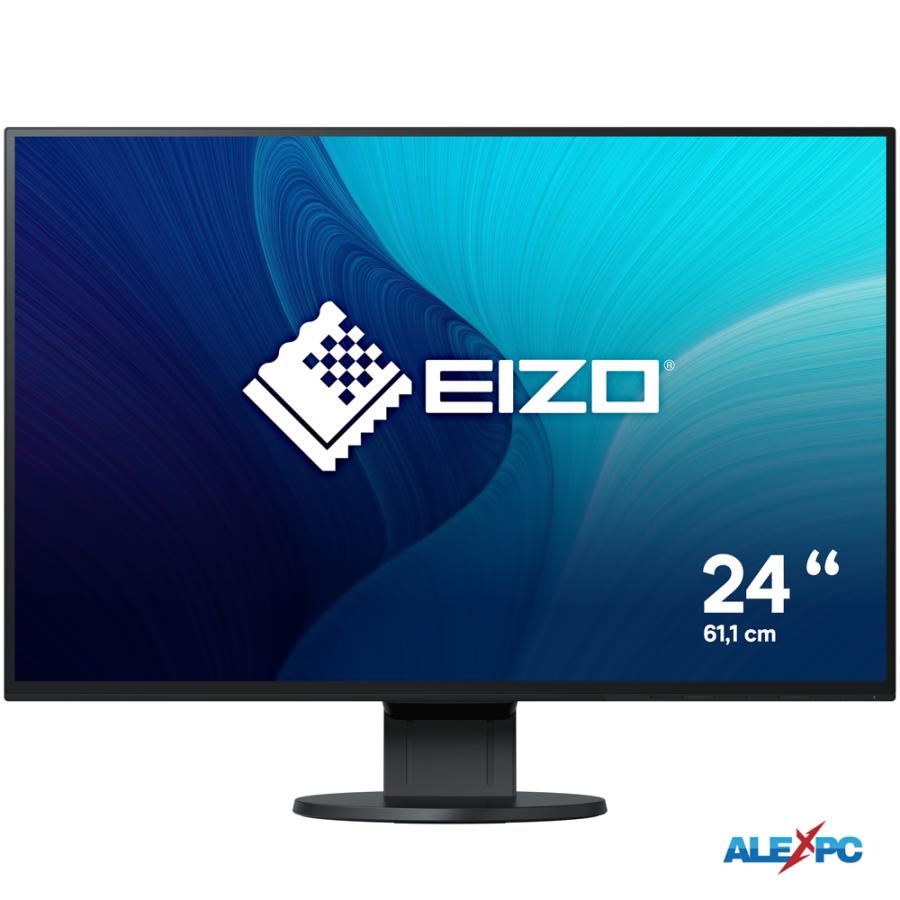 中古 EIZO FlexScan EV2456-BK 24.1型 カラー液晶モニター フレームレス/1920x1200/IPS/5m/ノアンチグレア DisplayPort/HDMI/DVI-D/D-Sub15 画面回転 高さ調整｜alexpc