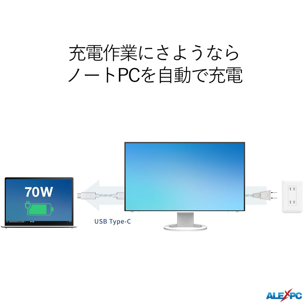 EIZO FlexScan EV2495-WT CAD・BIM向けデイジーチェーン対応モニター 24.1型 フレームレス/1920x1200/USB Type-C(70W給電)/IPS/ノアンチグレア/HDMI/DisplayPort | FlexScan | 02