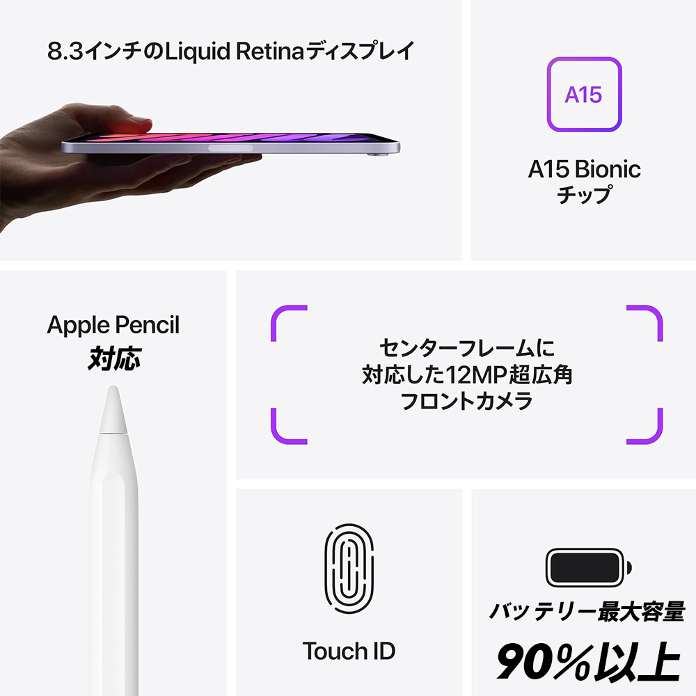 iPad mini 第5世代 64GB wifi バッテリー容量93%
