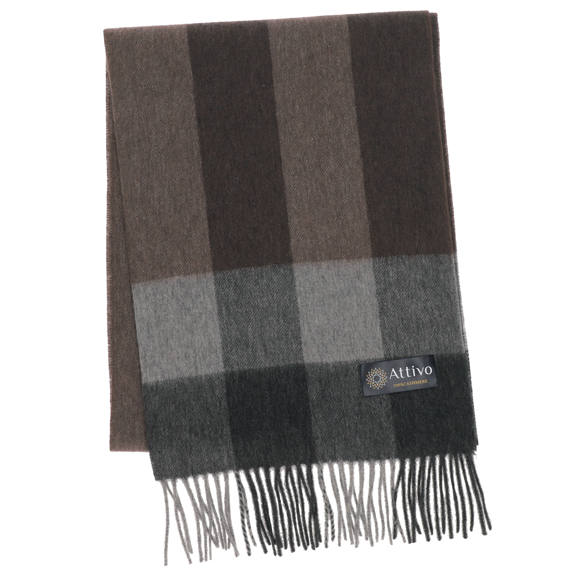 Attivo カシミヤマフラー メンズ チェック柄 カシミヤ100
