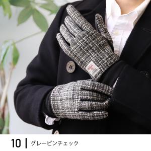 ハリスツイード 手袋 メンズ グローブ 男性 暖かい 冬 羊革 ウール スマホ対応 ATHT02