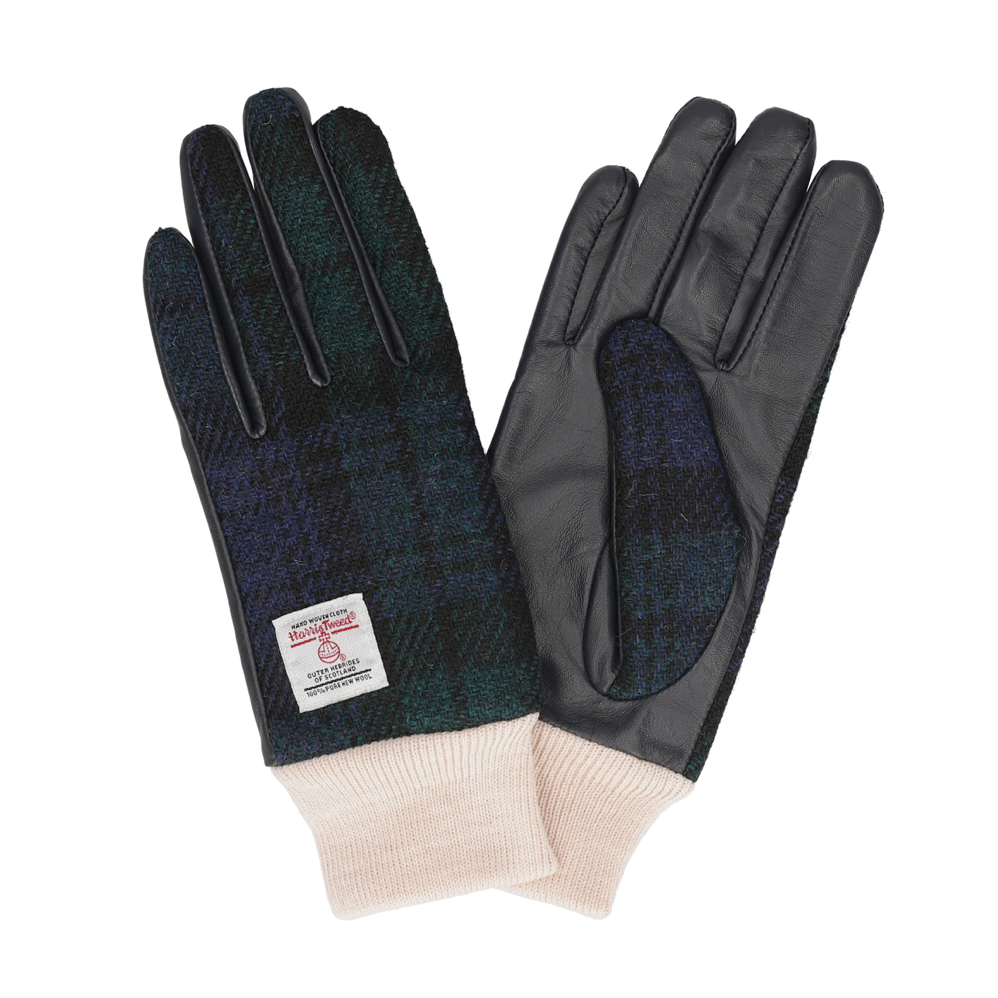 ハリスツイード 革手袋 レディース スマホ対応 本革 レザーグローブ リブ付 ブランド Attivo ATHT04 CS | HARRIS TWEED | 18