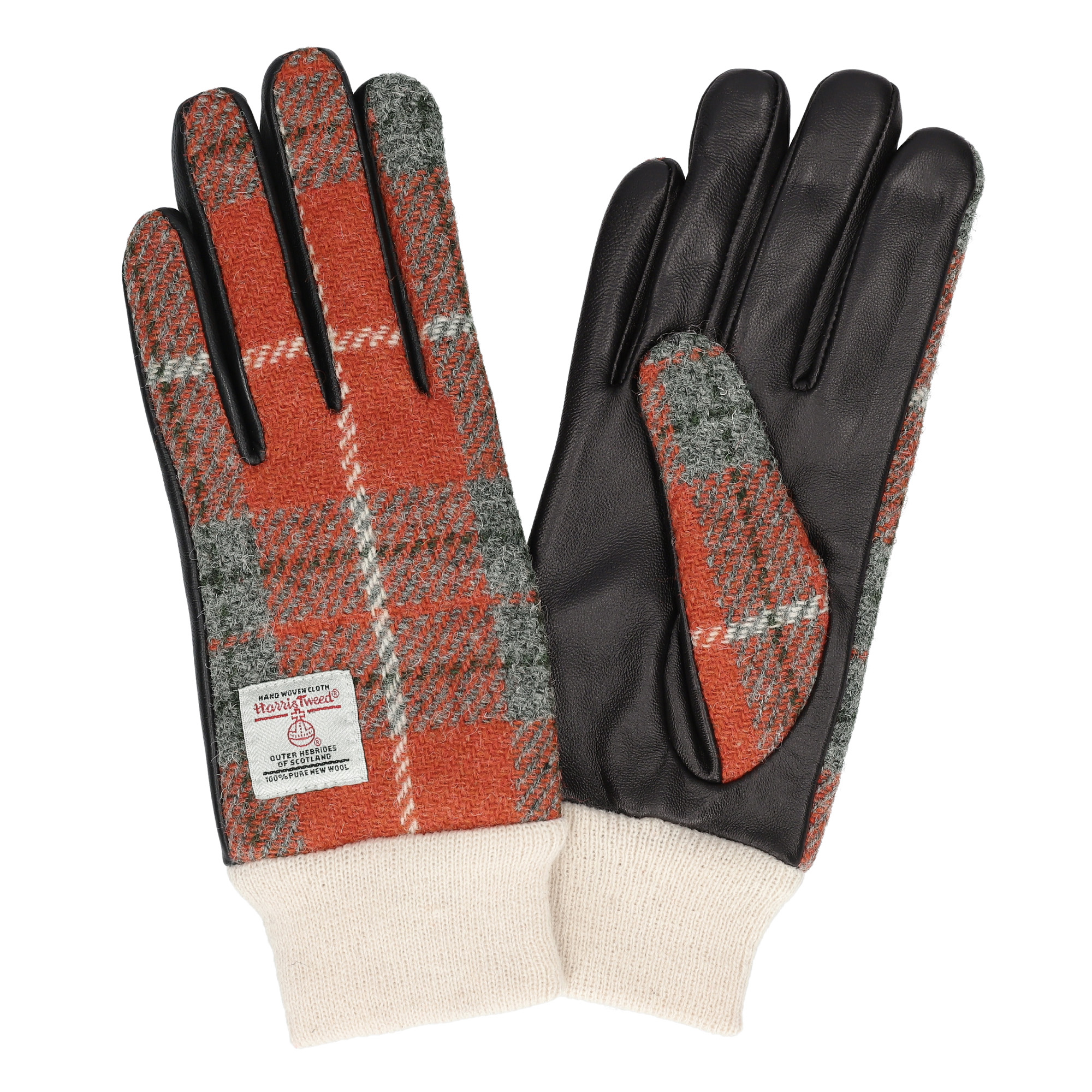 ハリスツイード 革手袋 レディース スマホ対応 本革 レザーグローブ リブ付 ブランド Attivo ATHT04 CS | HARRIS TWEED | 19