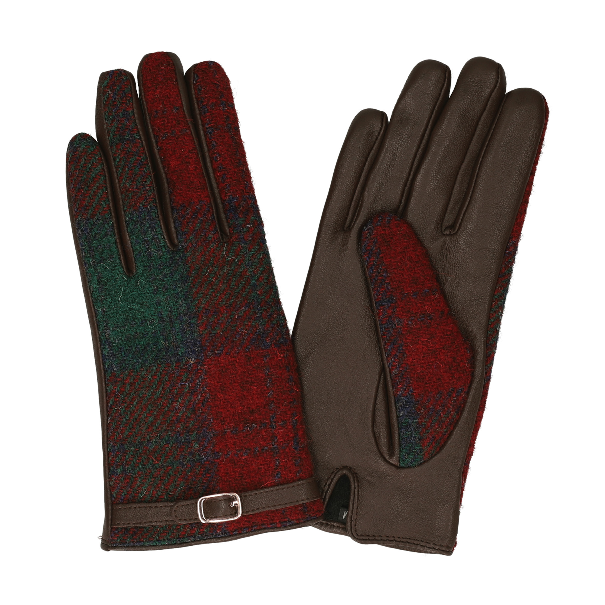 ハリスツイード 革手袋 スマホ対応 レザーグローブ 本革 飾りベルト付 ブランド Attivo ATHT05 CS | HARRIS TWEED | 18