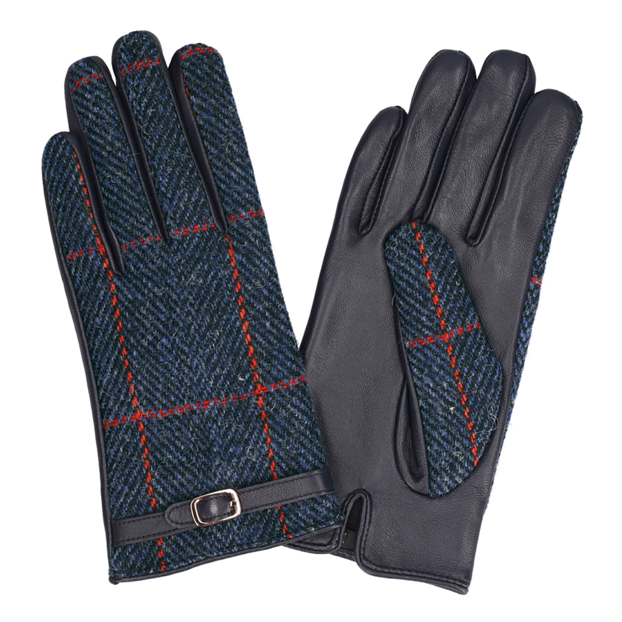 ハリスツイード 革手袋 スマホ対応 レザーグローブ 本革 飾りベルト付 ブランド Attivo ATHT05 CS | HARRIS TWEED | 02