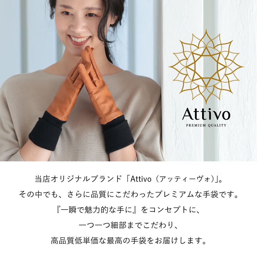 Attivo 手袋 革手袋 レディース レザーグローブ 防寒対策 女性