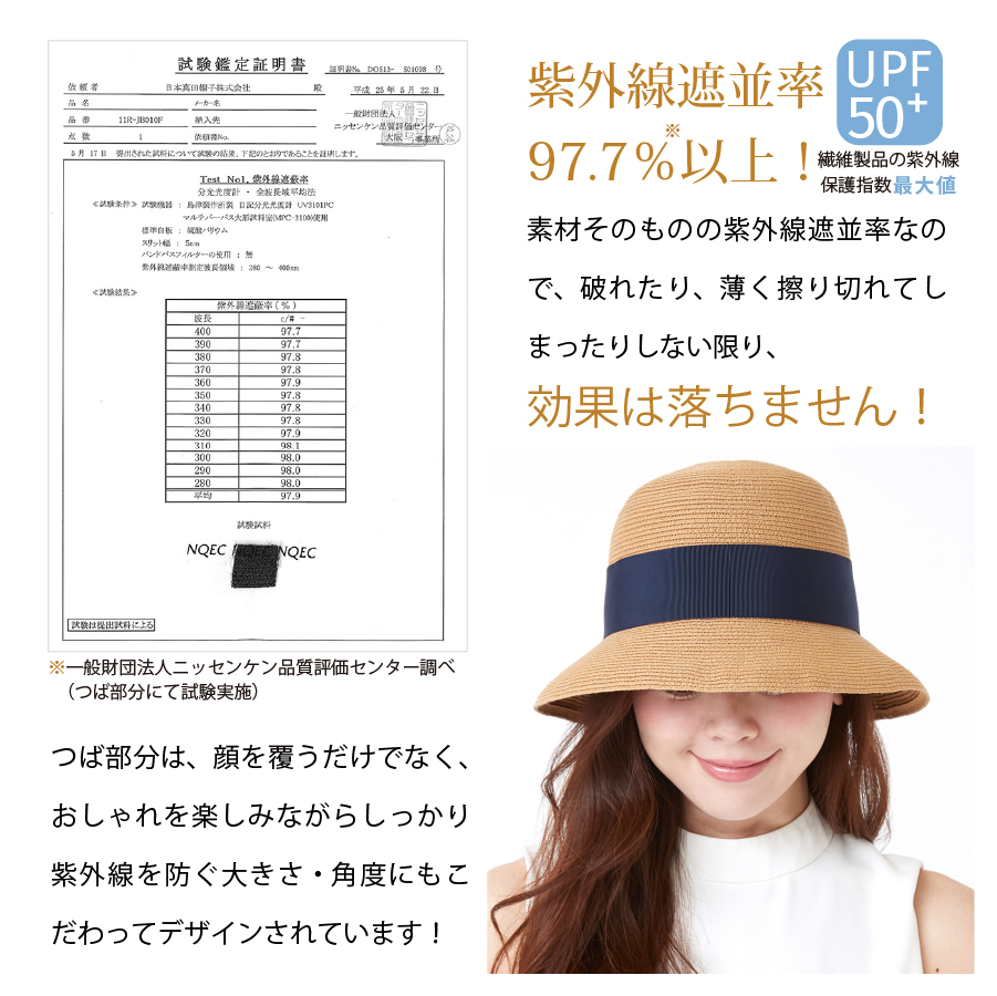 AURELIA 帽子 紫外線カット 麦わら帽子 レディース 日本製 熱中