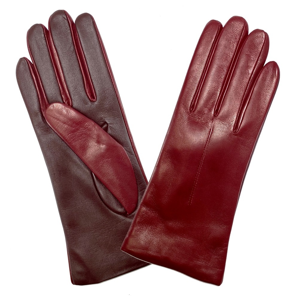 Women's red leather glove 赤いレザーの女性用手袋 - 小物