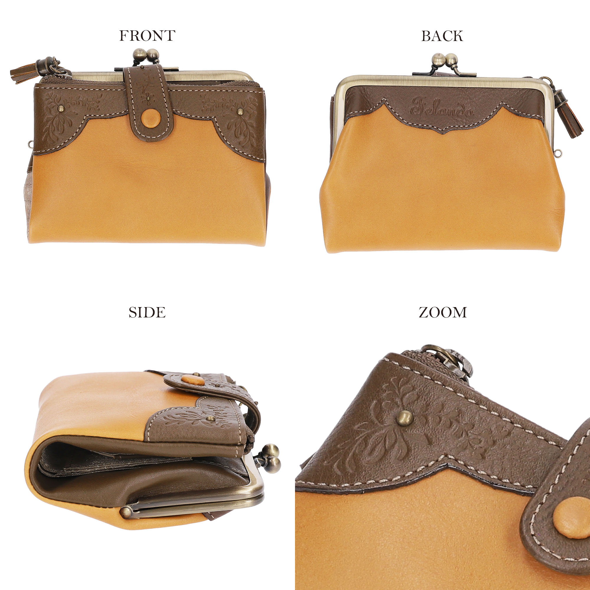 財布 がま口 三つ折り 本革 レディース 日本製 レザー ミニ 金運