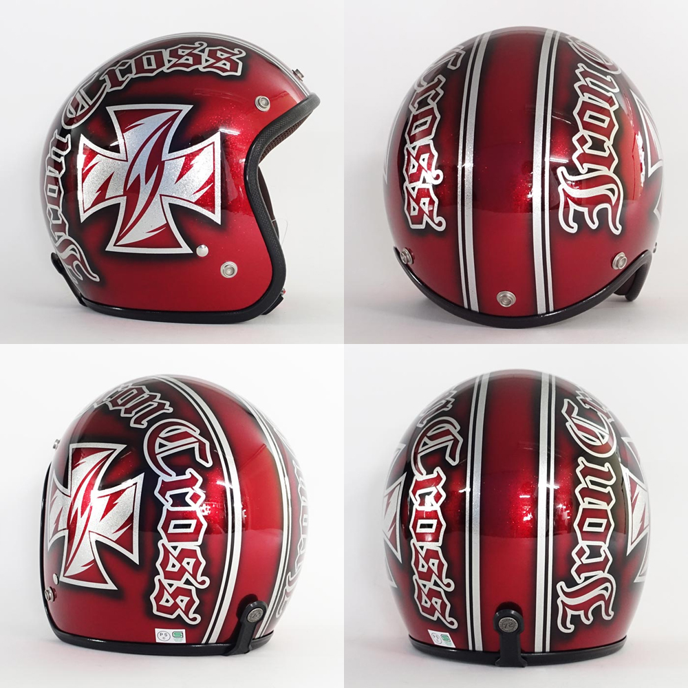 ヘルメット ジェット バイク メンズ レディース ジャムテックジャパン 72JAM IP-1002 New Cross ニュークロス フリーサイズ PSC SG規格 全排気量対応 | 72JAM JET HELMET | 13